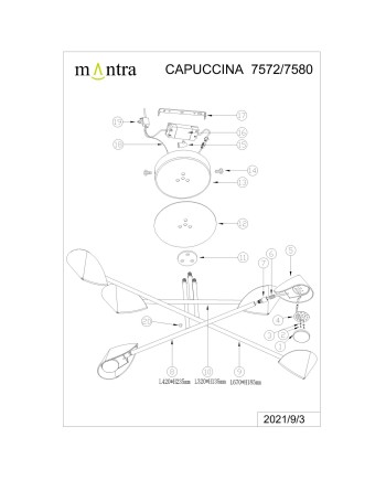 CAPUCCINA * SEMIPLAFÓN LED GRANDE 40W